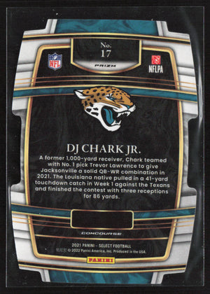 2021 Panini Select #17 DJ Chark Jr. Green and Yellow Prizm Die Cut