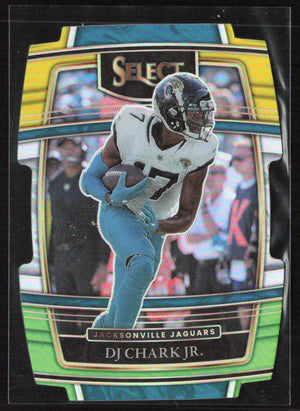 2021 Panini Select #17 DJ Chark Jr. Green and Yellow Prizm Die Cut