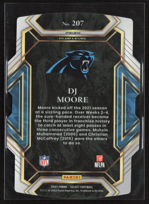 2021 Panini Select #207 DJ Moore Silver die Cut