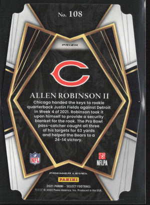 2021 Panini Select #108 Allen Robinson II Black and Gold Prizm Die Cut