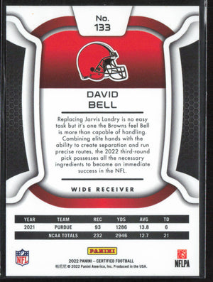 Certified football #133 David Bell /149