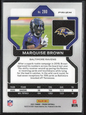 2021 Prizm #280 Marquise Brown RED CRACKED ICE