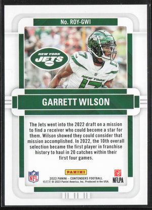 2022 Panini Contenders #ROY-GWI Garrett Wilson Rookie of the Year Contenders