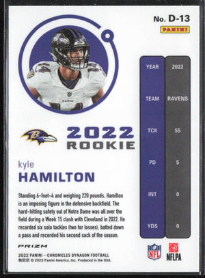 2022 Panini Chronicles #D-13 Kyle Hamilton Dynagon Rookies