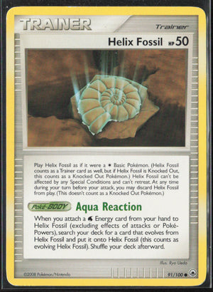 Pokémon Majestic Dawn Helix Fossil #91/100