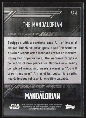 2022 Topps Chrome Star Wars The Mandalorian Armored & Ready AR-1