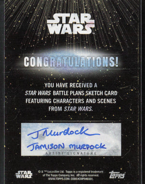 2021 Topps Star Wars Sketch Card Autographed Jamison Murdock