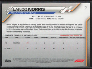 2020 Topps Chrome Sapphire Edition Formula 1 #7b Lando Norris