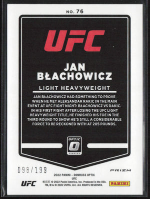 2022 Donruss Optic UFC #76 Jan Blachowicz Blue Velocity