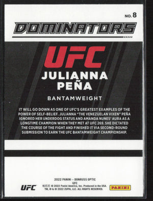 2022 Donruss Optic UFC #8 Julianna Pena Dominators