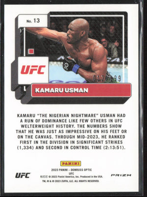 2022 Donruss Optic UFC #13 Kamaru Usman Red /199