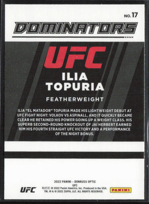 2022 Donruss Optic UFC #17 Ilia Topuria Dominators