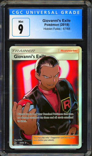 Pokemon 2019 Hidden Fates #67/68 Giovanni's Exile CGC 9