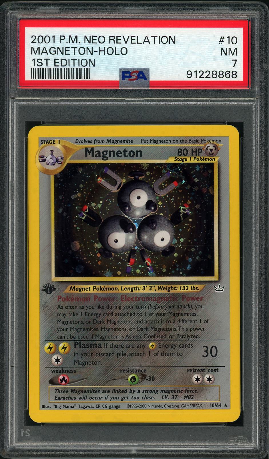 2001 PM Neo Revelation #10/64 Magneton-Holo HOLO PSA 7