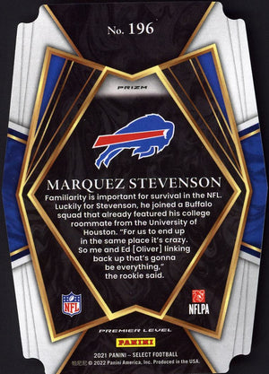 2021 Panini Select #196 Marquez Stevenson Red and Blue Prizm Die Cut