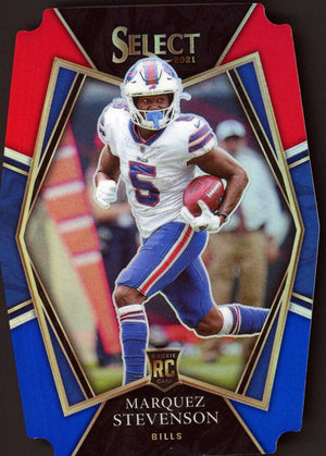 2021 Panini Select #196 Marquez Stevenson Red and Blue Prizm Die Cut