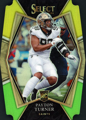 2021 Panini Select #188 Payton Turner Yellow green die Cut