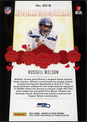 2021 Panini Rookies & Stars #TDC-8 Russell Wilson Touchdown Club Purple #/35