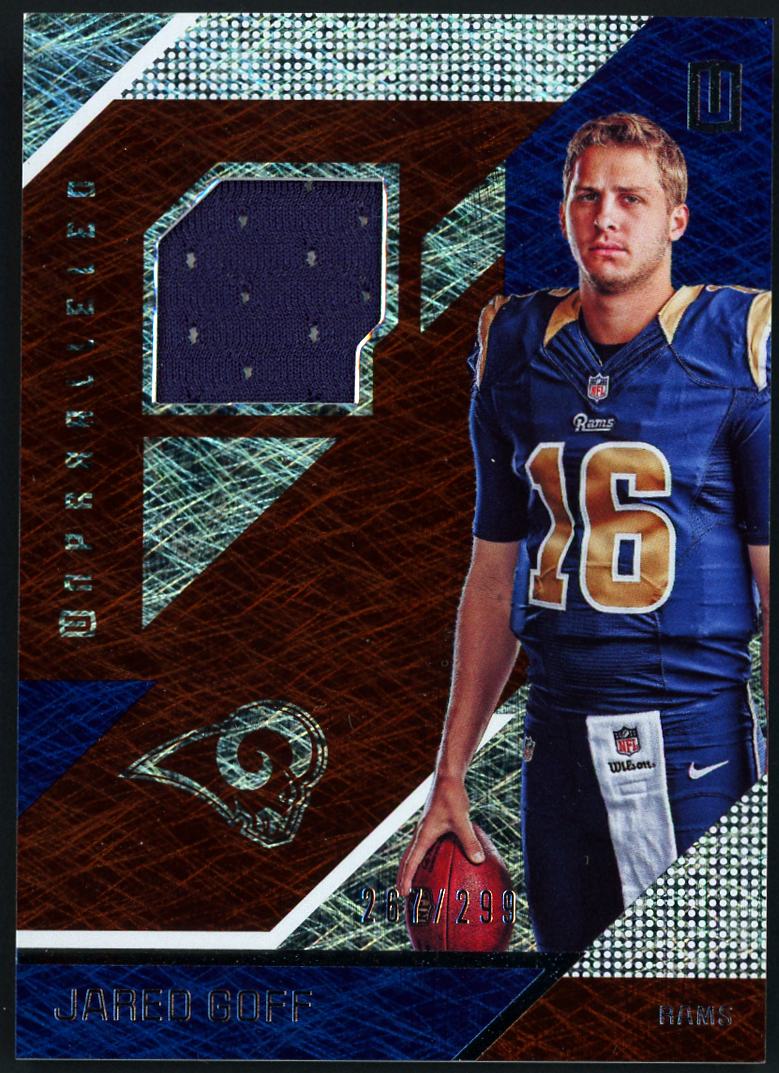 2016 Unparalleled #RM-JG Jared Goff Player Worn Patch /299
