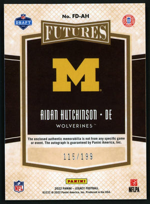 2022 Legacy #FD-AH Aidan Hutchinson Futures RPA /199