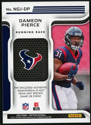 2022 Certified #NGJ-DP Dameon Pierce Patch /399