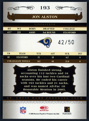 2006 Classics #193 Jon Alston /50