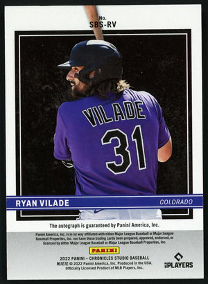 2022 Chronicles Studio #SBS-RV Ryan Vilade Rookie Auto /25