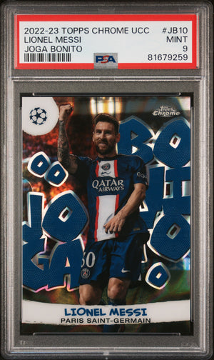 2022-23 Topps Chrome Uefa Club Competitions Joga Bonito #JB10 Lionel Messi PSA 9