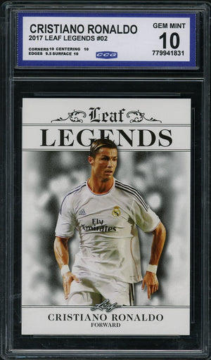 2017 Leaf Legends #2 Cristiano Ronaldo CCG 10