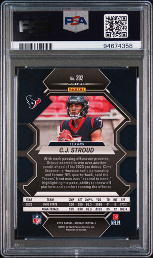 2023 Panini Mosaic #292 Cj Stroud Green PSA 9