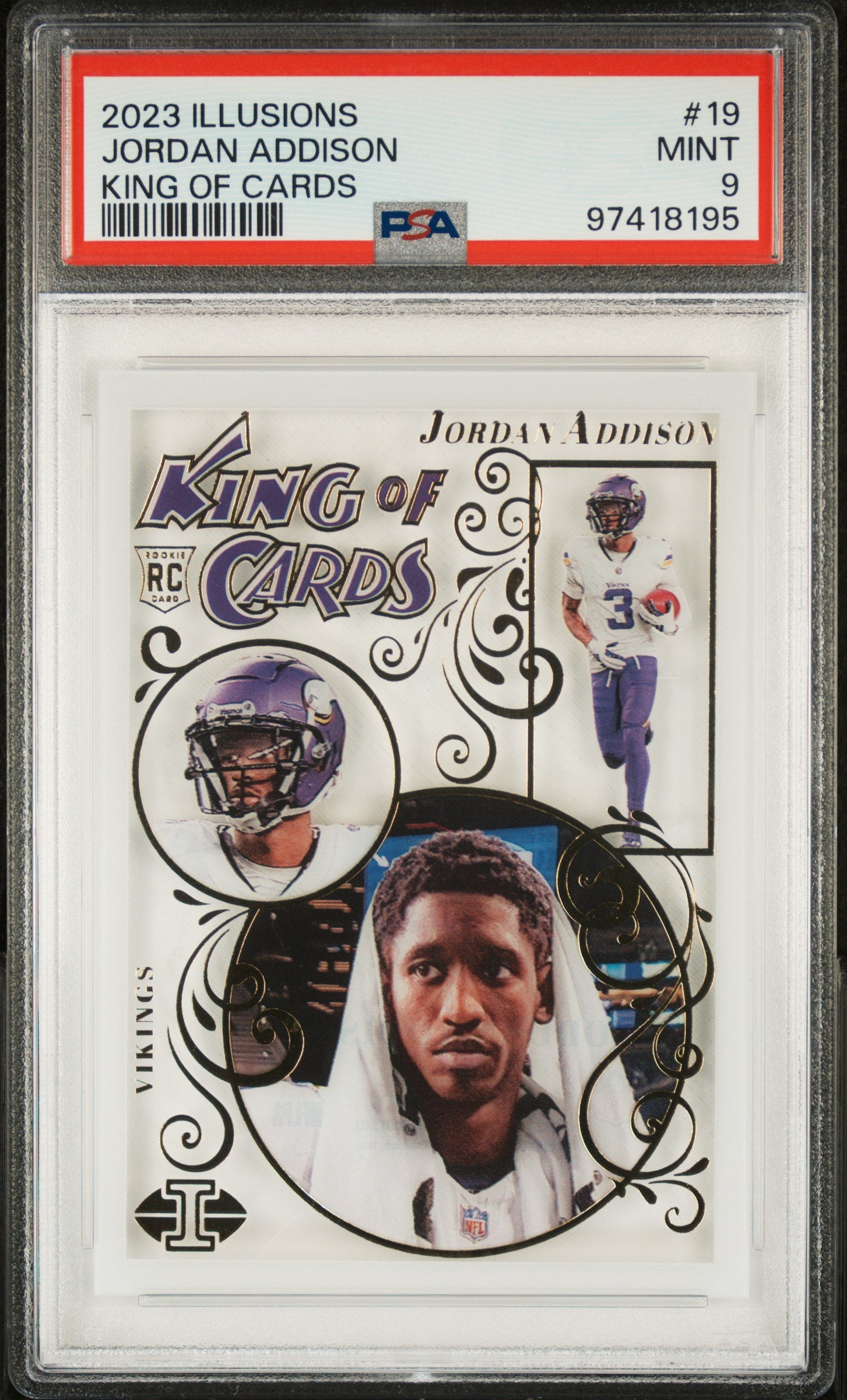 2023 Panini Illusions King Of Cards #19 Jordan Addison PSA 9