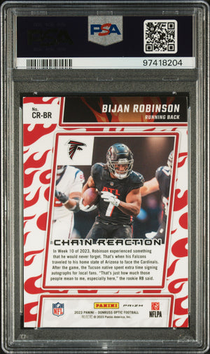 2023 Panini Donruss Optic Chain Reaction #CRBR Bijan Robinson PSA 10