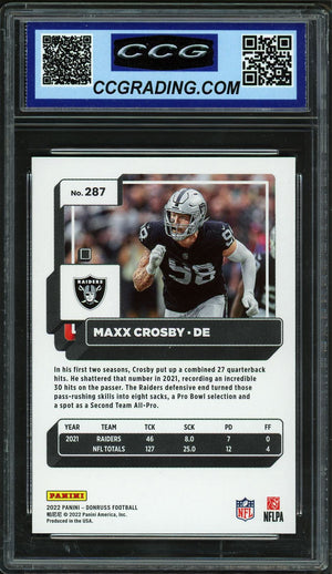 2022 donruss #287 Maxx Crosby CCG 10