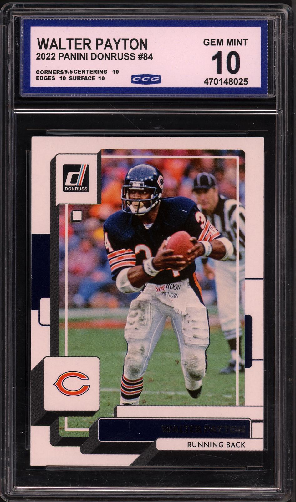 2022 donruss #84 Walter Payton CCG 10