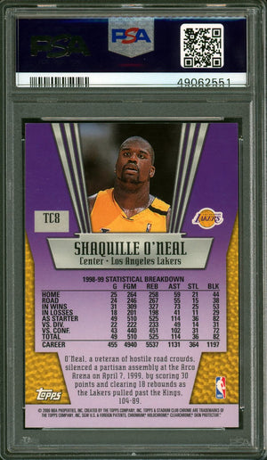 1999 Stadium Club Chrome True Colors #TC8 Shaquille O'Neal True Colors PSA 9