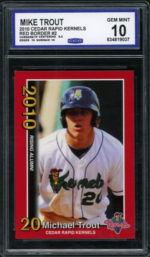 2010 Cedar Rapids Kernels Rising Alumni Mike Trout #2 2 10