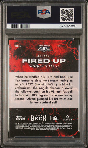 2022 Topps Fire Fired Up #FIU2 Shohei Ohtani Fired Up-Gold Minted 9