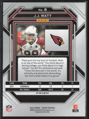 2023 Prizm #8 JJ Watt Red Black checkerboard