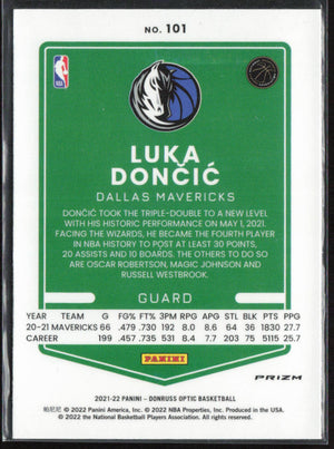 2021-22 Donruss Optic #101 Luka Doncic Blue Velocity