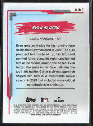 2024 Bowman Chrome My 1st Bowman Evan Carter M1B-7