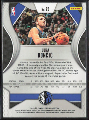 2019-20 Panini Prizm #75 Luka Doncic