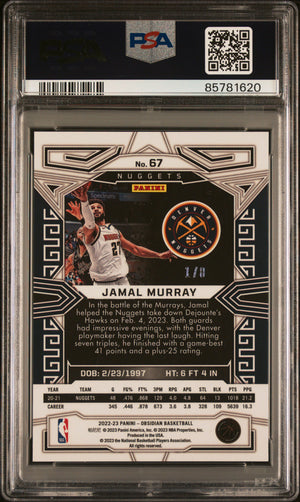2022 Panini Obsidian #67 Jamal Murray Ee Lucky Envelopes PSA 9