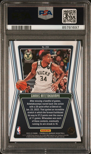 2022 Panini Chronicles #259 Giannis Antetokounmpo Asia Lucky Envelopes PSA 10