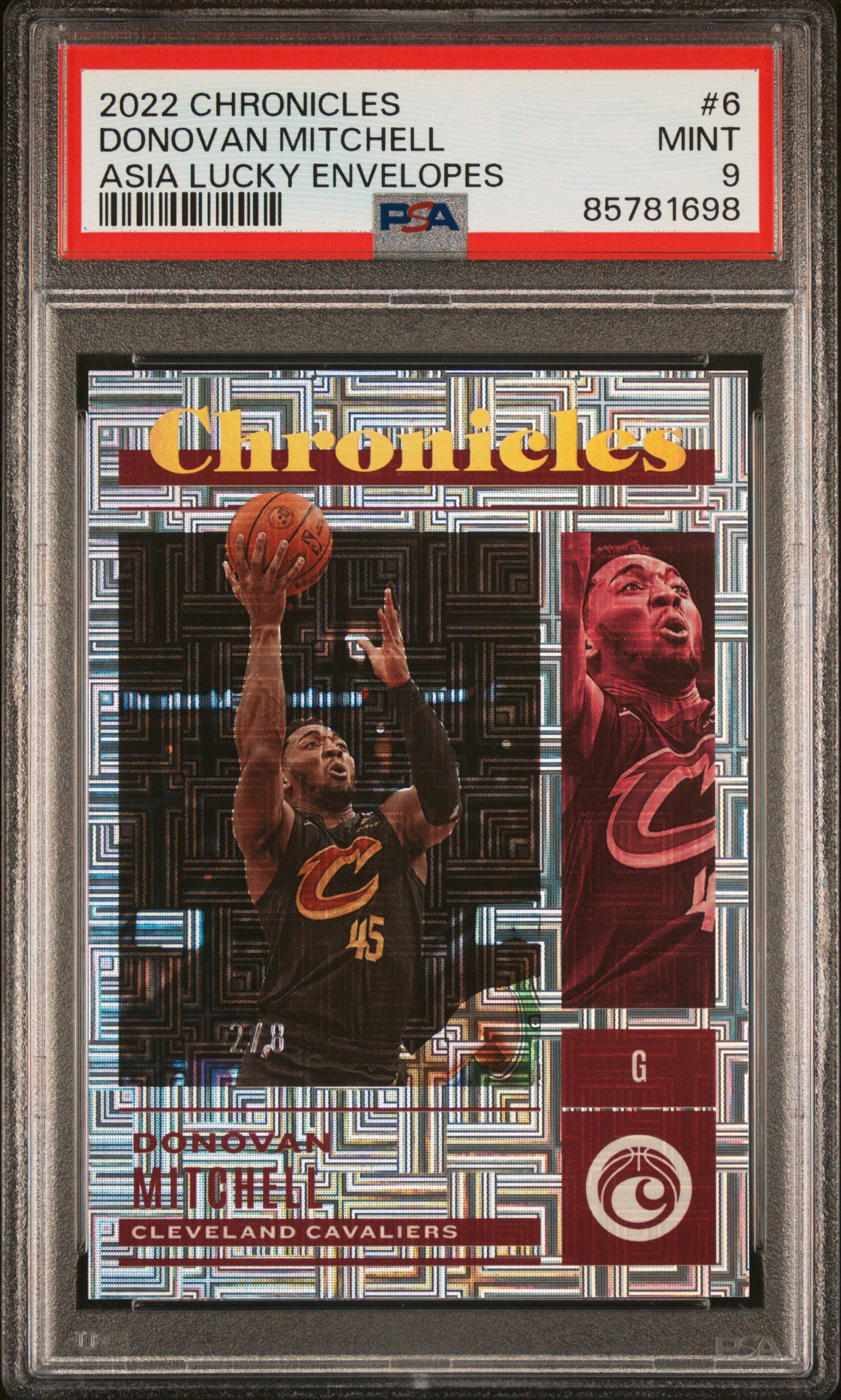 2022 Panini Chronicles #6 Donovan Mitchell Asia Lucky Envelopes PSA 9