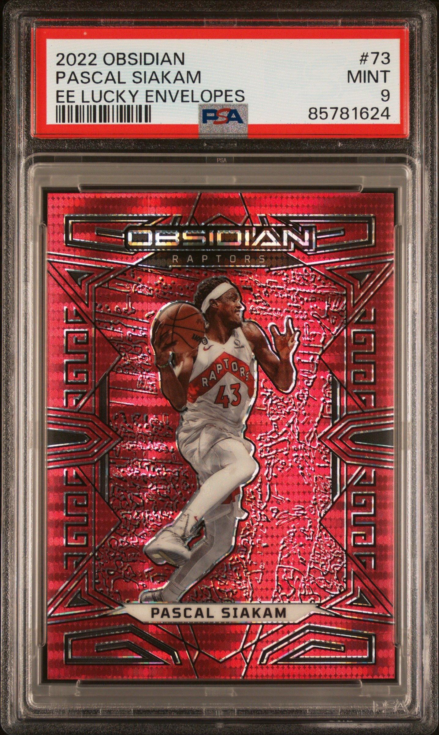 2022 Panini Obsidian #73 Pascal Siakam Ee Lucky Envelopes PSA 9