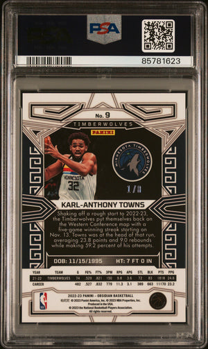 2022 Panini Obsidian #9 Karl-Anthony Towns Ee Lucky Envelopes PSA 9