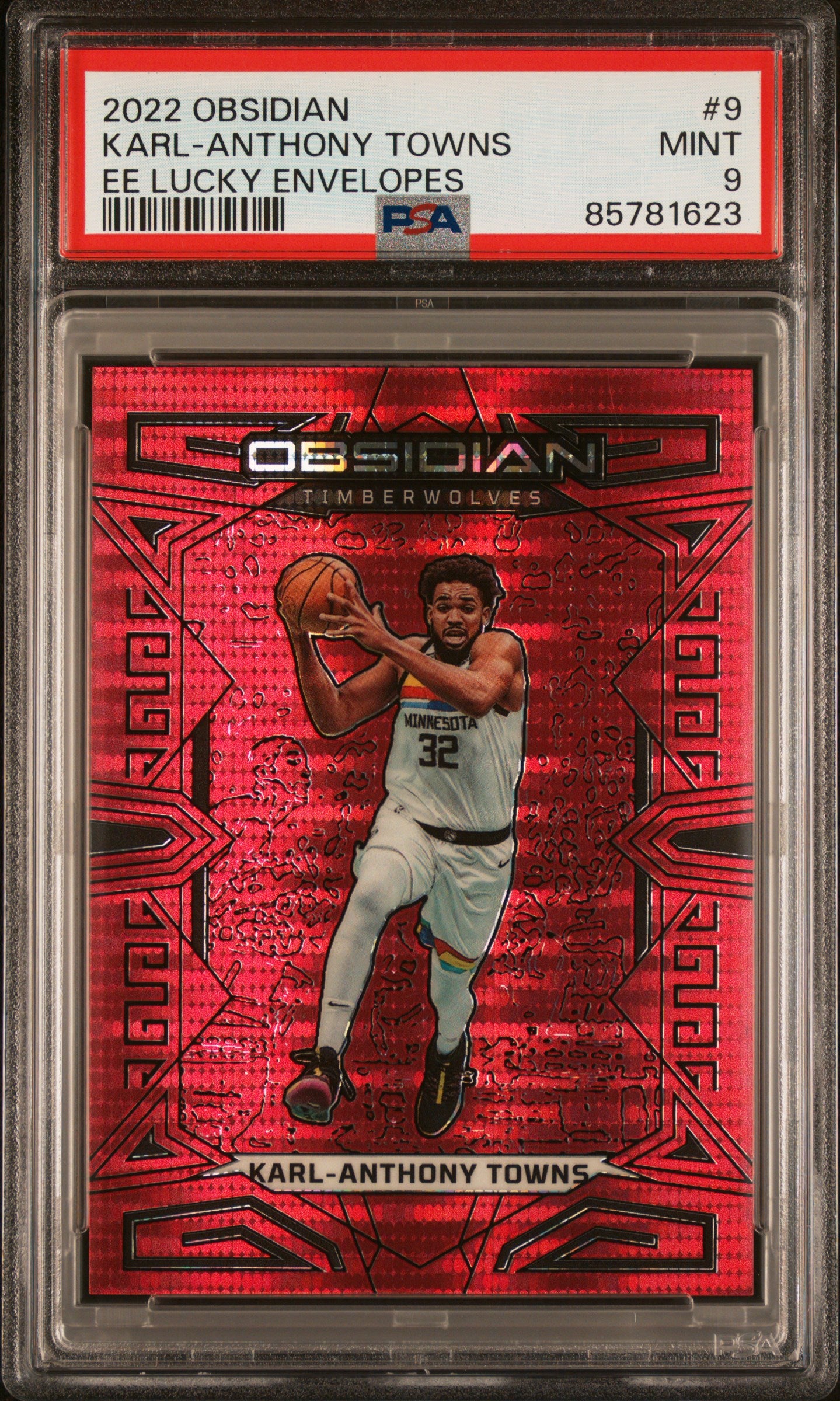 2022 Panini Obsidian #9 Karl-Anthony Towns Ee Lucky Envelopes PSA 9