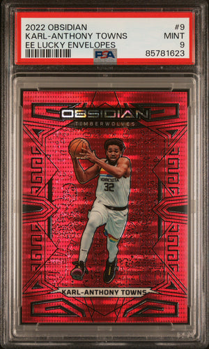 2022 Panini Obsidian #9 Karl-Anthony Towns Ee Lucky Envelopes PSA 9
