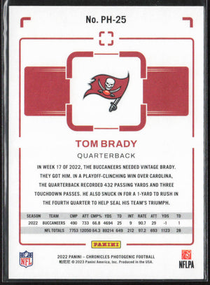 2022 Panini Chronicles #PH-25 Tom Brady Photogenic Red #/199