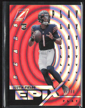 2021 Zenith #EO-4 Justin Fields Epix Orange Play #/99